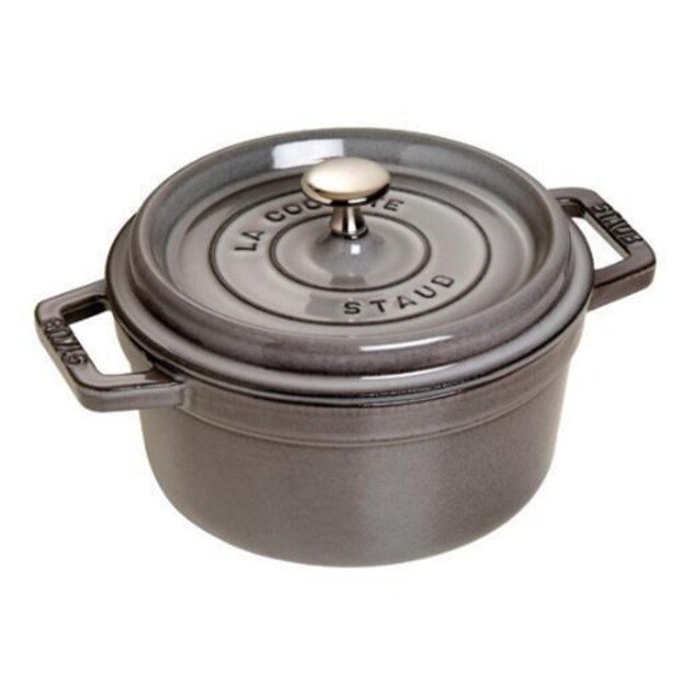 Staub round cast iron pot - Graphite, 2.2 ltr