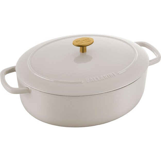 Ballarini Bellamonte Oval Cast Iron Casserole - 4.5 ltr, Ivory