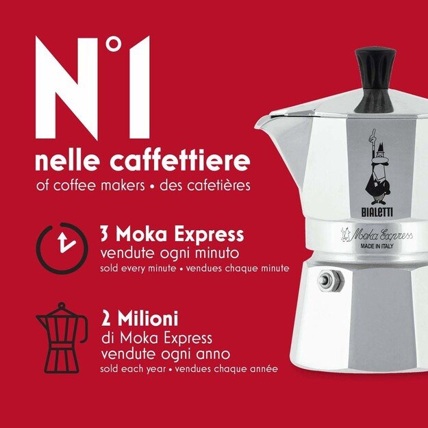 Espresso  kavos virimo aparatas Bialetti Moka Express 3puod.