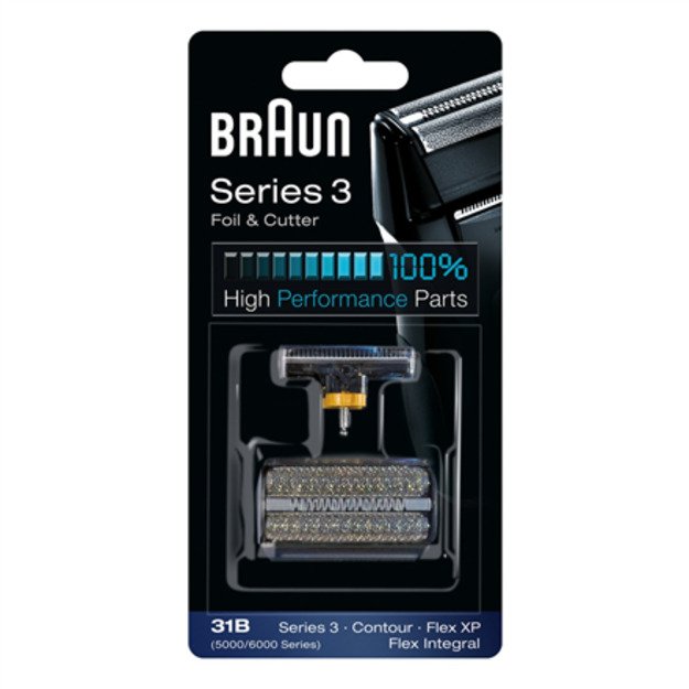 Braun | 31B | Foil and Cutter replacement pack | Black