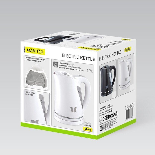 Electric kettle 1,7l 2000W MR-038-WHITE MAESTRO