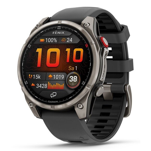 Garmin fēnix 8 Pro 3.56 cm (1.4 ) AMOLED 47 mm Digital 454 x 454 pixels Touchscreen Graphite, Titanium Wi-Fi GPS (satellite)