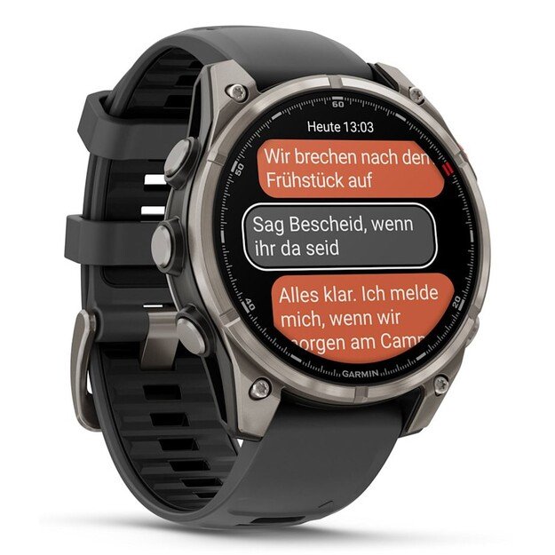 Garmin fēnix 8 Pro 3.56 cm (1.4 ) AMOLED 47 mm Digital 454 x 454 pixels Touchscreen Graphite, Titanium Wi-Fi GPS (satellite)