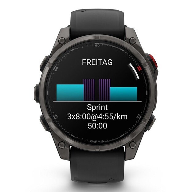 Garmin fēnix 8 Pro 3.56 cm (1.4 ) AMOLED 47 mm Digital 454 x 454 pixels Touchscreen Graphite, Titanium Wi-Fi GPS (satellite)