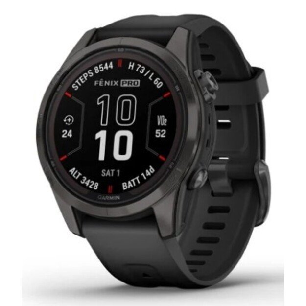 Garmin fēnix 7S Pro 3.05 cm (1.2 ) MIP 42 mm Digital 240 x 240 pixels Touchscreen Black Wi-Fi GPS (satellite)