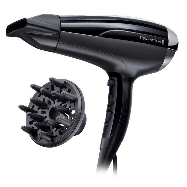 Remington Hair Dryer | D5215 Pro-Air Shine | 2300 W | Number of temperature settings 3 | Ionic function | Diffuser nozzle | Blac