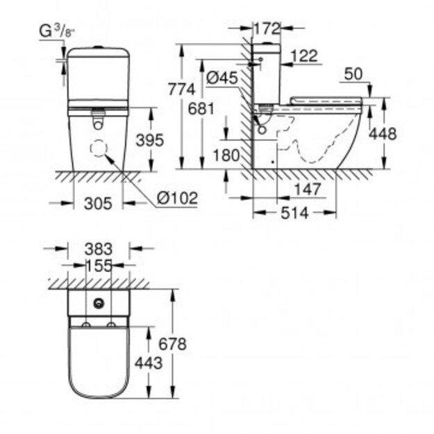 GROHE EuroCeramic Rimless 39462000