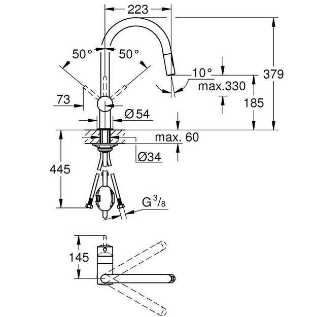 Plautuvės maišytuvas Grohe Minta 32321GN2, brushed cool sunrise