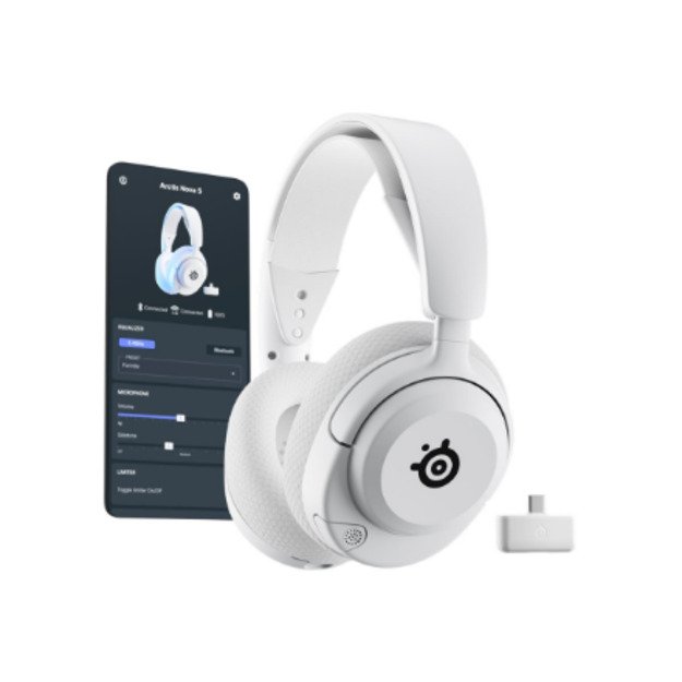 SteelSeries Gaming Headset | Arctis Nova 5P | Bluetooth | Over-ear | Microphone | Noise canceling | Wireless | White