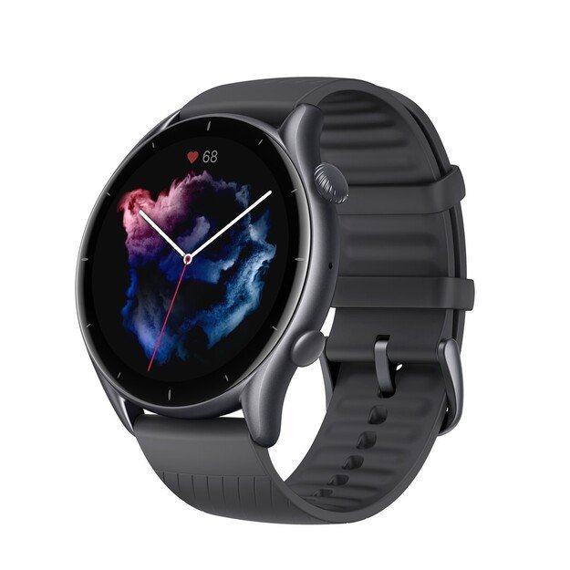 Amazfit GTR 3 Pro 3.68 cm (1.45 ) AMOLED 46 mm Digital 480 x 480 pixels Touchscreen Black Wi-Fi GPS (satellite)