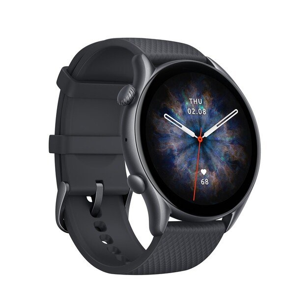 Amazfit GTR 3 Pro 3.68 cm (1.45 ) AMOLED 46 mm Digital 480 x 480 pixels Touchscreen Black Wi-Fi GPS (satellite)