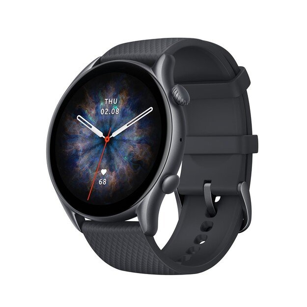 Amazfit GTR 3 Pro 3.68 cm (1.45 ) AMOLED 46 mm Digital 480 x 480 pixels Touchscreen Black Wi-Fi GPS (satellite)