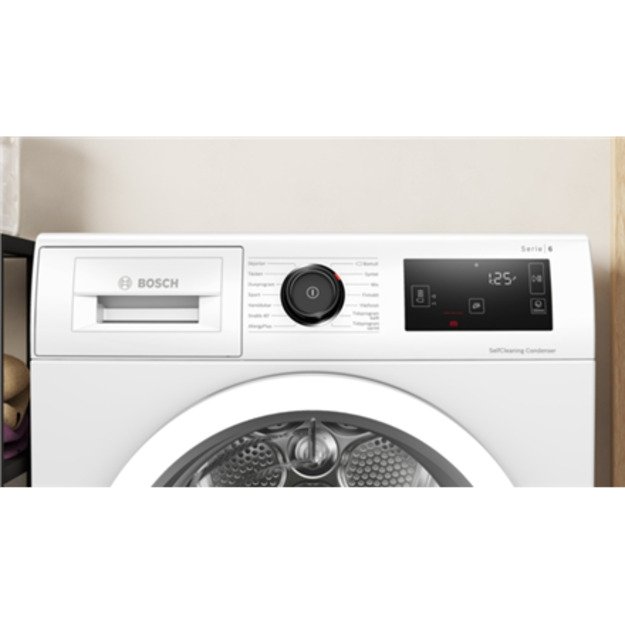 Bosch Dryer Machine with Heat Pump | WTU876IHSN | Energy efficiency class A++ | Front loading | 9 kg | LED | Depth 61.3 cm | Whi