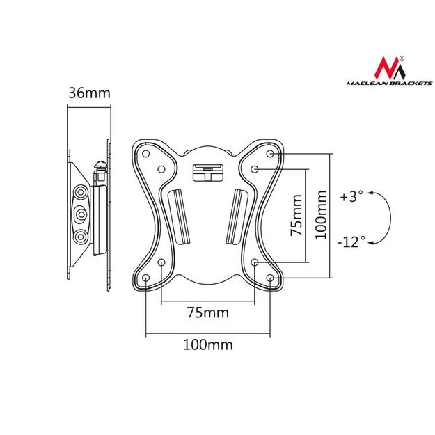 Mount wall for TV Maclean MC-715 (Fixed - 27 , max. 25kg)