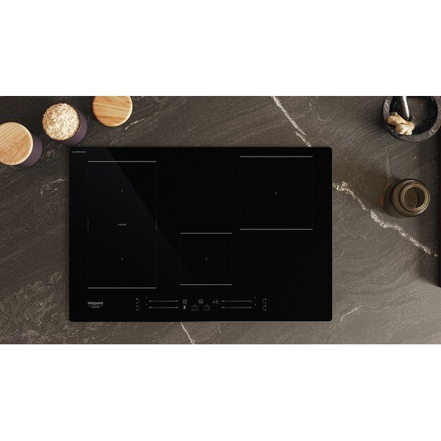 Hotpoint HS 1377C CPNE Black Built-in 77 cm Zone induction hob 4 zone(s)