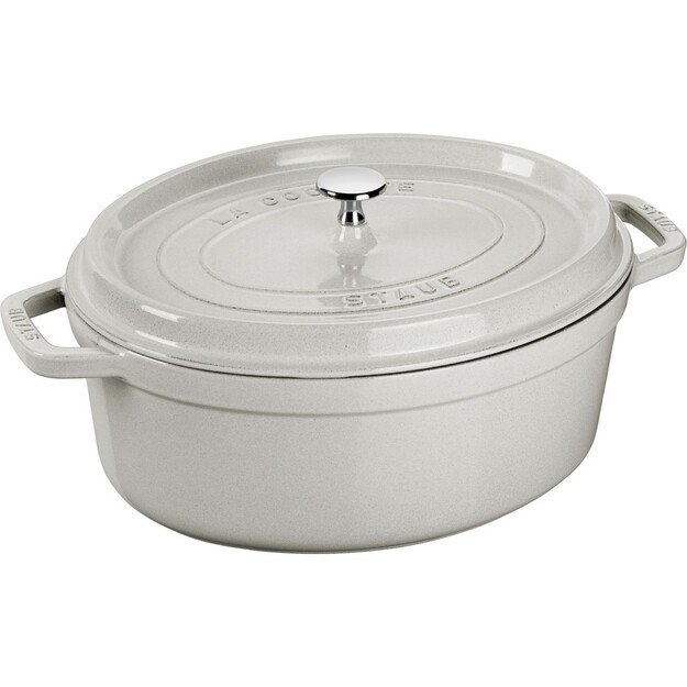 Staub Oval Cast Iron Pot - 3.2 ltr, White Truffle