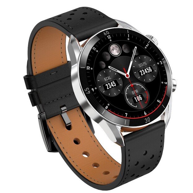 Išmanusis laikrodis su lietuvišku meniu Garett V10 Silver-black leather 3