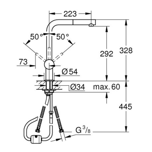 Virtuvinis mai&scaron;ytuvas su i&scaron;traukiama žarna Grohe Minta 32168000 1