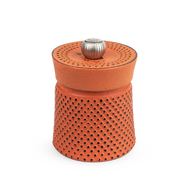 Pepper grinder, 8 cm, orange, Bali Cast Iron