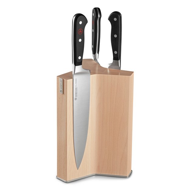 6 knife block, magnetic, natural
