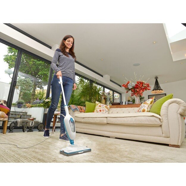 BLACK & DECKER | Steam mop | FSMH13E10-QS | Power 1300 W | Water tank capacity 0.38 L | White/Blue 24