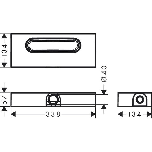 Apatinė du&scaron;o latako dalis Hansgrohe 01000180