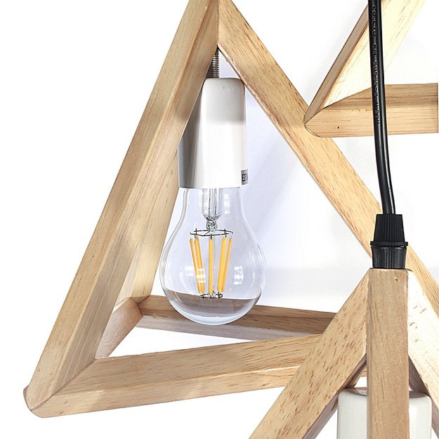 Wooden pendant lamp 3 x E27 Triangles PZE-903 2