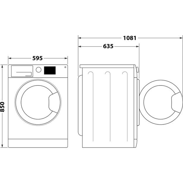 Whirlpool FFWDD 1076258 SV EE washer dryer Freestanding Front-load White E 1