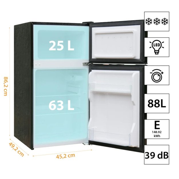 Manta MM545DBK Fridge 88L Black 8