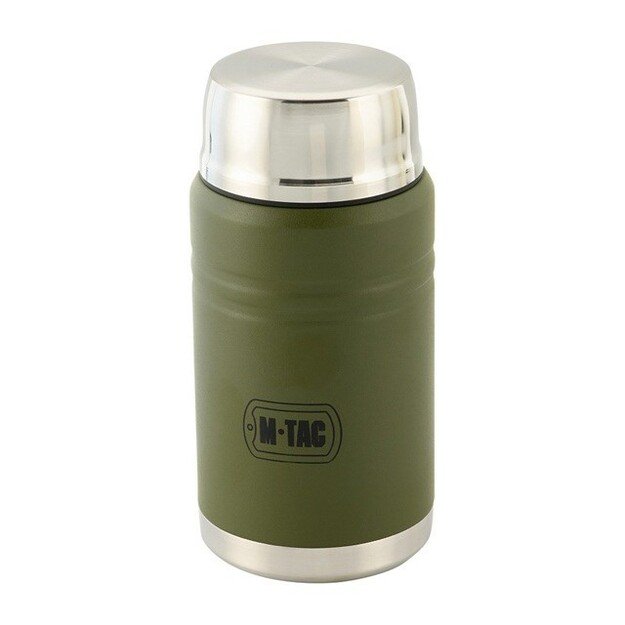 M-Tac UN-R02-750A Food thermos with foldable stainless steel spoon, 750 ml, olive green
