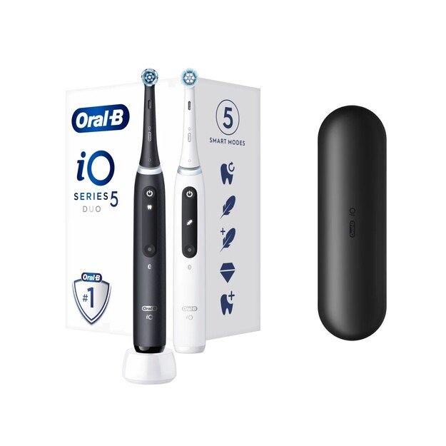 Elektrinis dantų &scaron;epetėlis Oral-B iO5 Duo Matt Black/Quite white