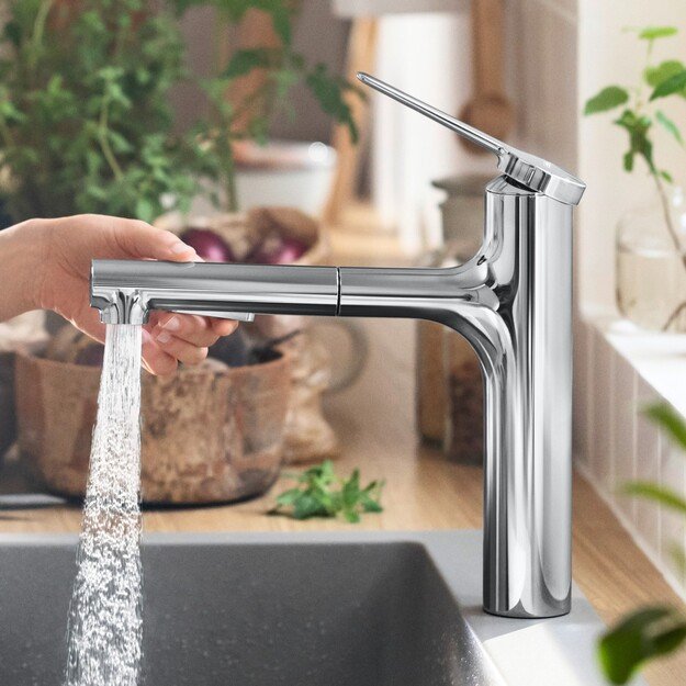 Plautuvės mai&scaron;ytuvas su i&scaron;traukiama žarna Hansgrohe Zesis M33, 74801000, chromo 2