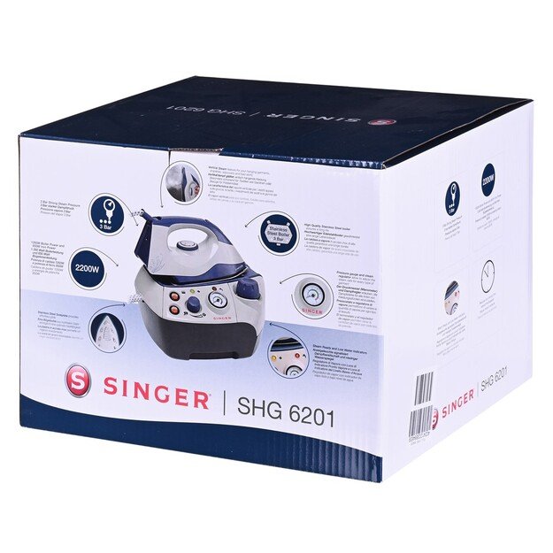 SINGER SHG6201 steam ironing station 850 W 1.2 L Stainless Steel soleplate Black, Blue, Grey 4