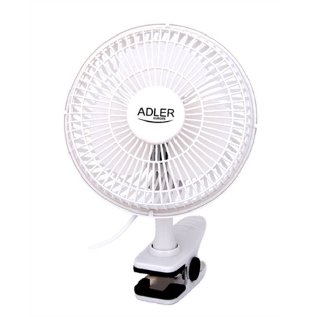 Adler | Fan with clip | AD 7317 | Table Fan | White | Diameter 15 cm | Number of speeds 2 | 30 W