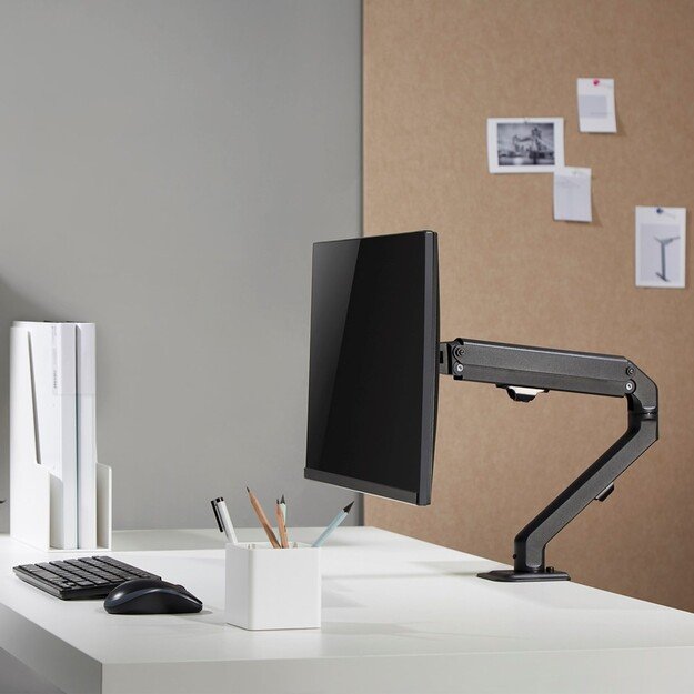 Maclean MC-906 Monitor Mount Holder Desk Table Mount 17  - 32  Adjustable Rotatable VESA 12 kg