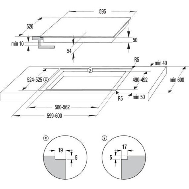 Gorenje GI6432BCWF Black Built-in 60 cm Zone induction hob 4 zone(s)