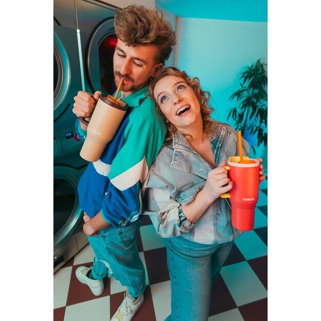 Thermal mug with telescopic straw Kambukka Rio Tumbler 950ml Almond Dream 2