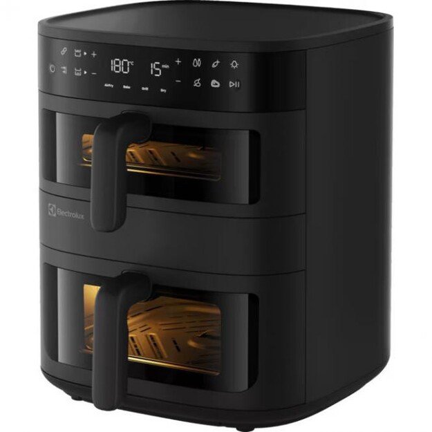 Dviguba kar&scaron;to oro gruzdintuvė su langeliais ir  displėjumi Electrolux EAFD11B  11L juoda