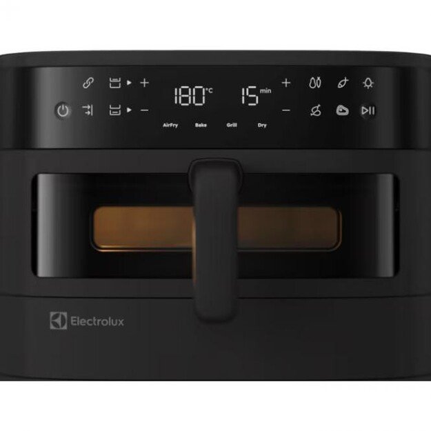 Dviguba kar&scaron;to oro gruzdintuvė su langeliais ir  displėjumi Electrolux EAFD11B  11L juoda