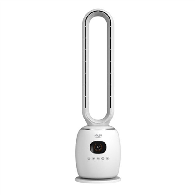 Adler Bladeless Fan | AD 7344 | Tower Fan | White | Diameter 23 cm | Number of speeds 3 | Oscillation | 60 W | Remote control