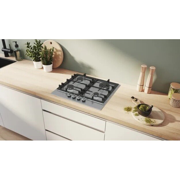 Bosch Serie 6 PCH6A5I90 hob Stainless steel Built-in 60 cm Gas 4 zone(s) 5