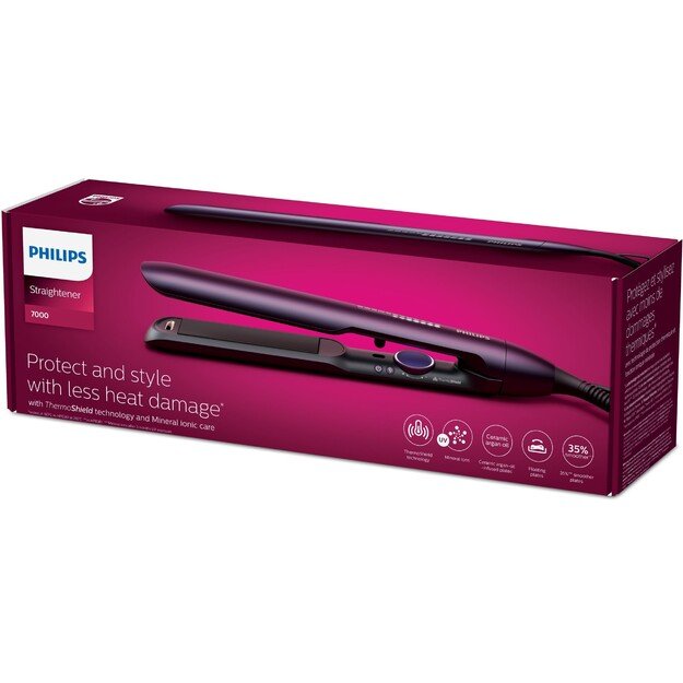 Philips 7000 series BHS752/00 hair styling tool Straightening iron Warm Purple 2 m 1
