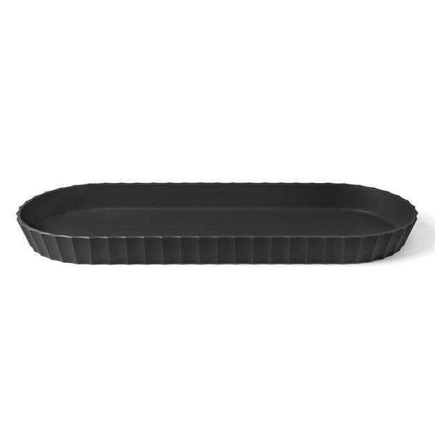 Platter, 37.5x15 cm, black, Paestum Collection