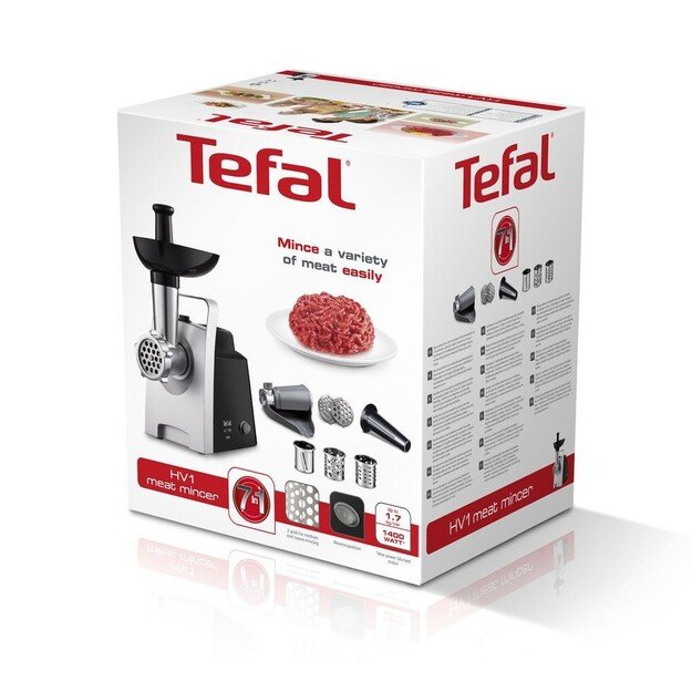 TEFAL | Meat Grinder | NE109838 | Stainless Steel/Black | 1400 W | Number of speeds 1 | Throughput (kg/min) 1.7 1
