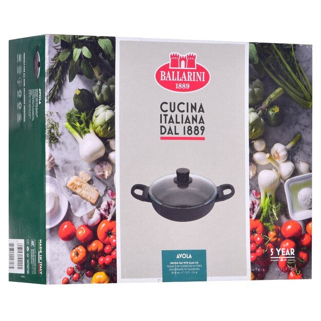 Keptuvė BALLARINI Avola gili su 2 rankenom titan 28 cm 75002-923-0 1