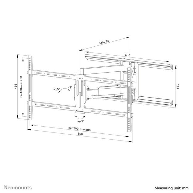 TV SET ACC WALL MOUNT/WL40-550BL18 NEOMOUNTS