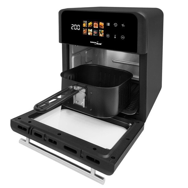 GreenBlue AIR FRYER Oil-Free Air Fryer, 1800W, 10L capacity, 8 programs, accessories, timer, GB950