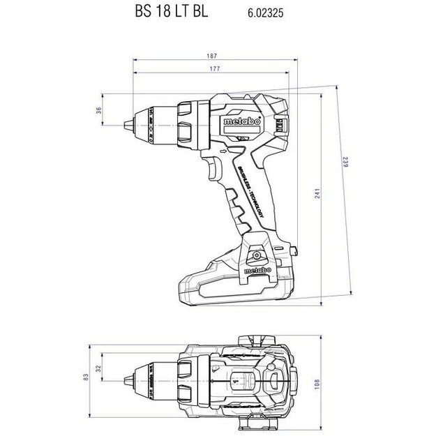 METABO. BS 18 L BL CARCASS SCREWDRIVER /BULK
