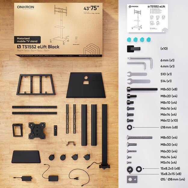 ONKRON TS1552E 190.5 cm (75 ) Black