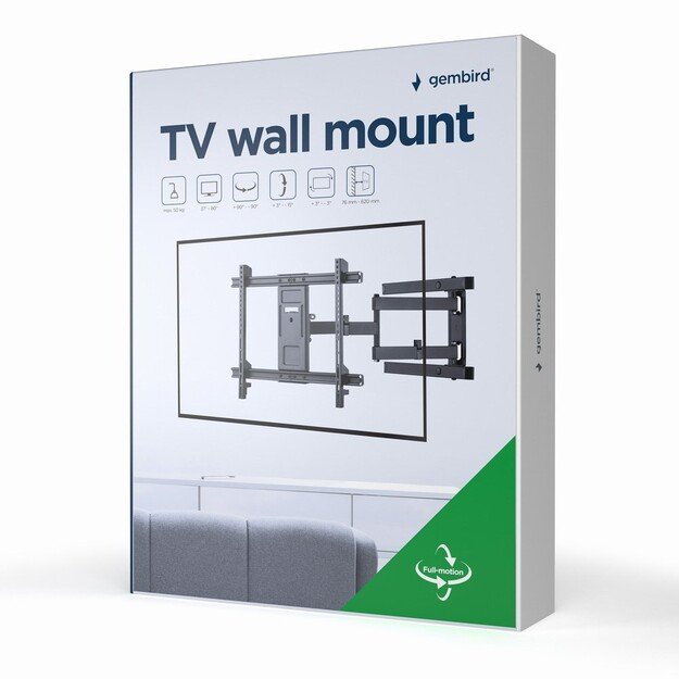 Gembird WM-80ST-05 TV wall mount (full-motion), 37  - 80   | Gembird